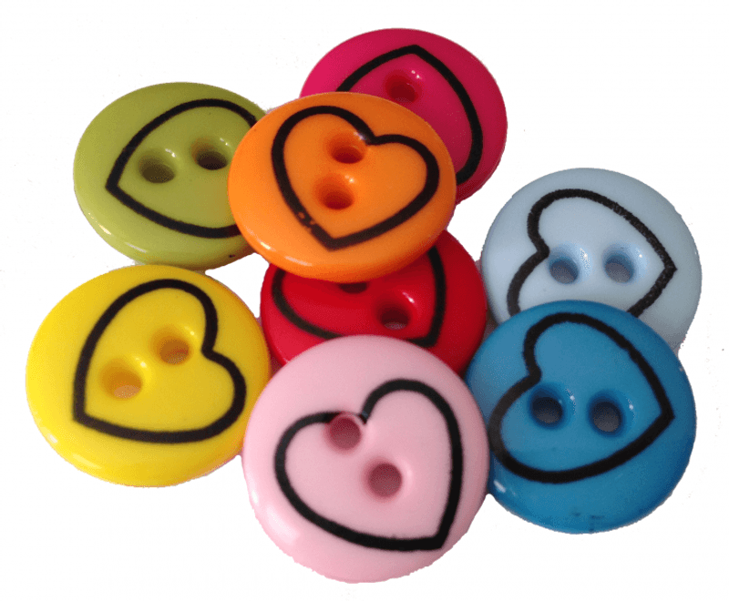 Barneknapp hjerte 13mm