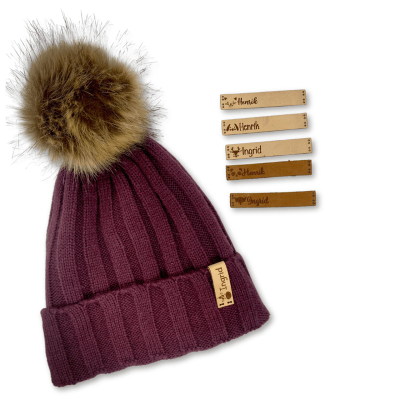 Liten Skinnlapp med egen tekst -  Med hull