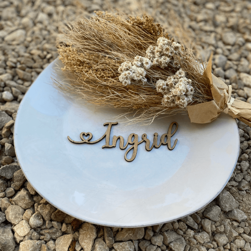 Bordkort i tre - Hjerte