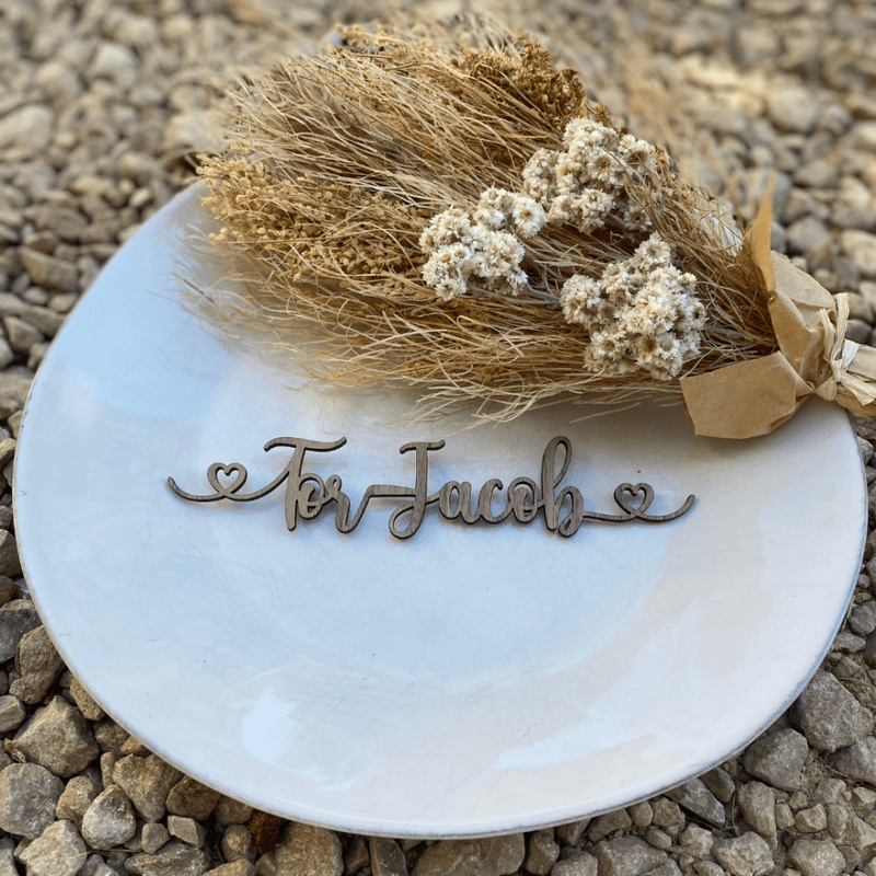 Bordkort i tre - Hjerte