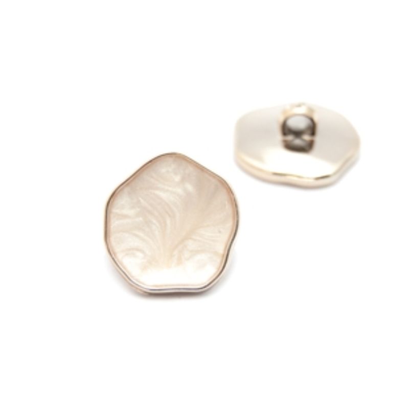 Gullfarget knapp med farget fyll - 20mm